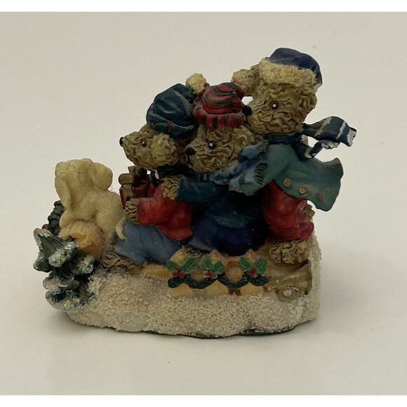 Boyds Bears And Friends Sledding Down Hill 3” Figurine No Box - Picture 1 of 6